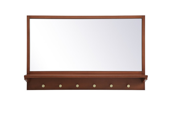 Entryway Mirror With Shelf 34 Inch X 21 Inch In Pecan "MR503421PE"
