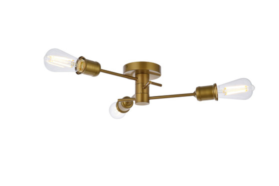 Xavier 3 Lights Flush Mount In Brass "LD7049F18BR"