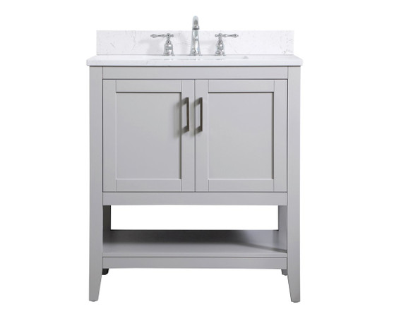 30 Inch Single Bathroom Vanity In Grey With Backsplash "VF16030GR-BS"