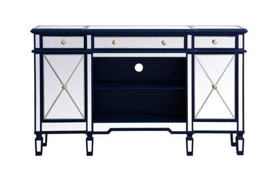 Contempo 60 In. Mirrored Credenza In Blue "MF61060BL"