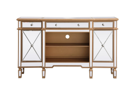 Contempo 60 In. Mirrored Credenza In Antique Gold "MF61060G"