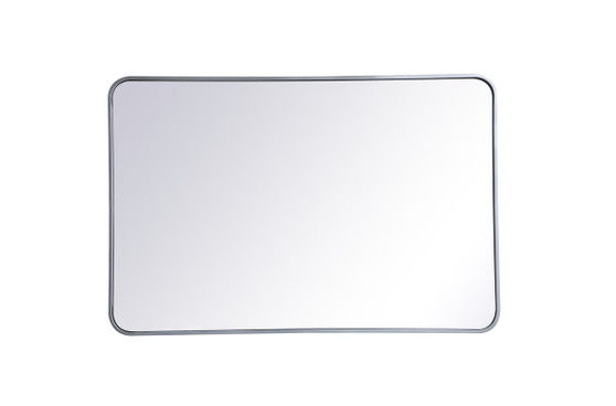 Soft Corner Metal Rectangular Mirror 28X42 Inch In Silver "MR802842S"