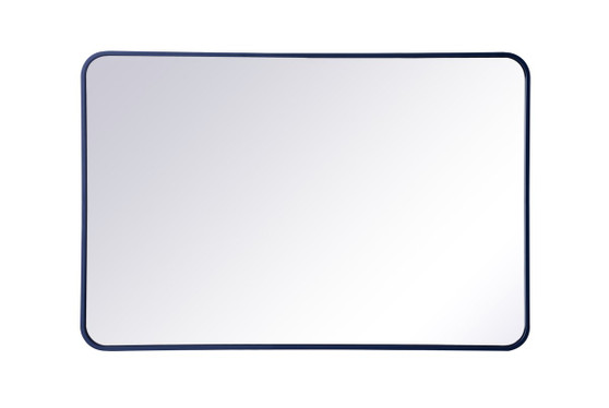 Soft Corner Metal Rectangular Mirror 28X42 Inch In Blue "MR802842BL"