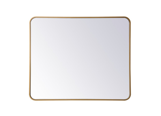 Soft Corner Metal Rectangular Mirror 30X36 Inch In Brass "MR803036BR"
