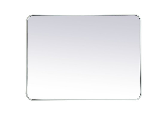 Soft Corner Metal Rectangular Mirror 30X40 Inch In White "MR803040WH"