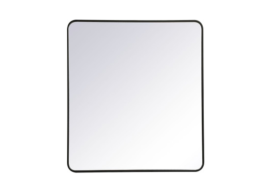 Soft Corner Metal Rectangular Mirror 36X40 Inch In Black "MR803640BK"