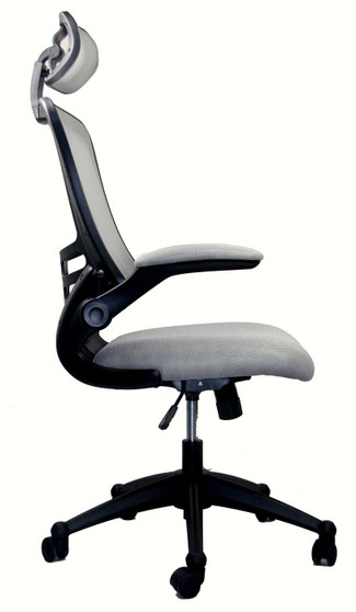 "RTA-80X5-SG" Techni Mobili Executive High Back Chair With Headrest