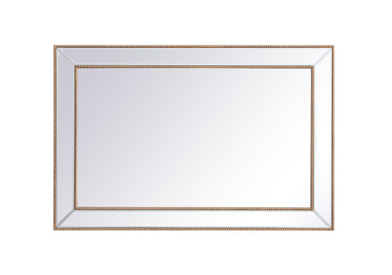 Iris Beaded Mirror 48 X 32 Inch In Antique Gold "MR33248G"