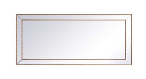 Iris Beaded Mirror 72 X 32 Inch In Antique Gold "MR33272G"