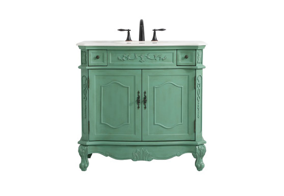 36 Inch Single Bathroom Vanity In Vintage Mint "VF10136VM"