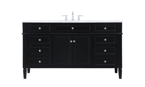 60 Inch Single Bathroom Vanity In Black "VF12560BK"