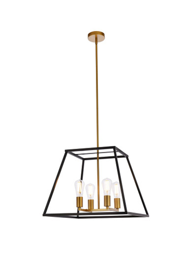 Declan 20 Inch Pendant In Black And Brass "LD720D20BRK"