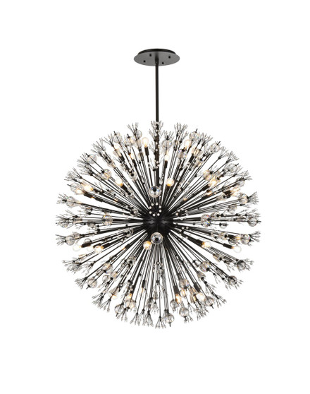 Vera 50 Inch Crystal Starburst Round Pendant In Black "2500D50BK"