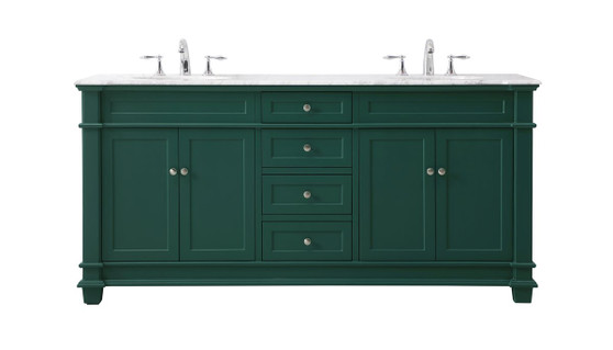 72 Inch Double Bathroom Vanity Set In Green "VF50072DGN"