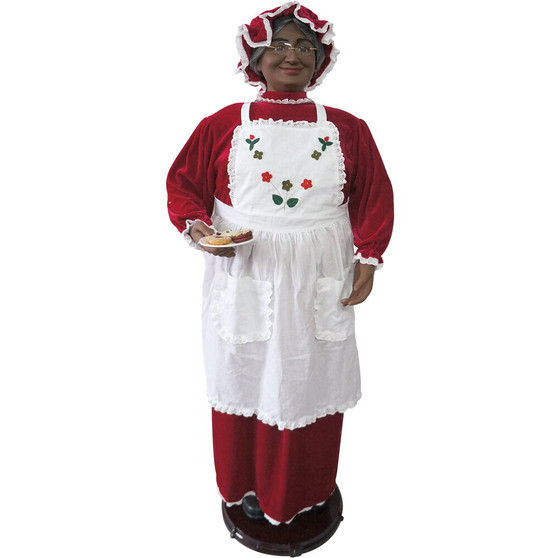 FHF 58in AA Mrs Claus Holding Plate of Cookies, Dancing with Music "FMC058-2RD2-AA"