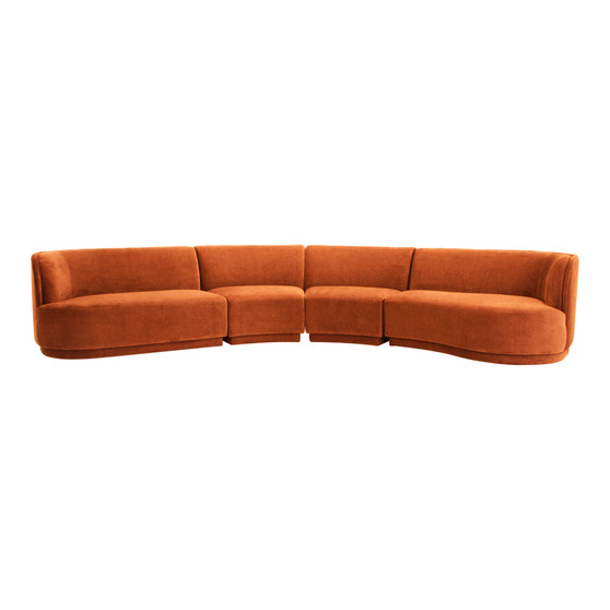 Yoon Eclipse Modular Sectional Chaise Right Fired Rust "JM-1023-06"