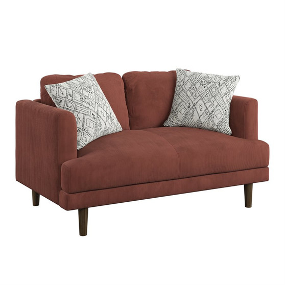 Loveseat With 2 Pillows - Rust By Emerald Home "U3919-01-02"