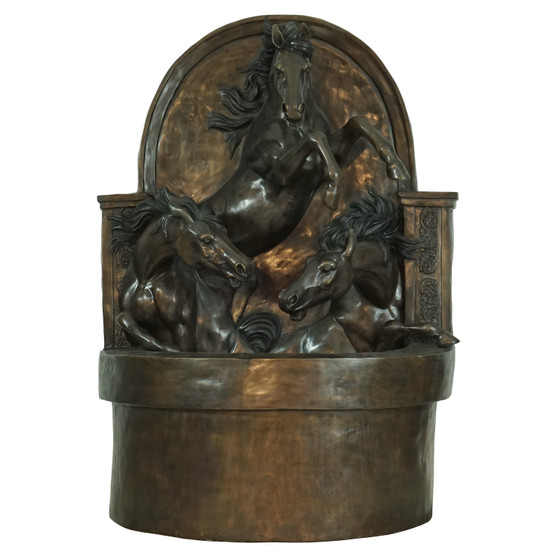 Horse Wall Fountain Large In Bronze "A5952T"