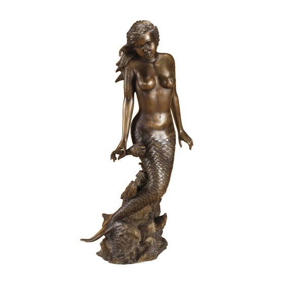 Mermaid Leaning On A Rock Fountain "A2100AC"