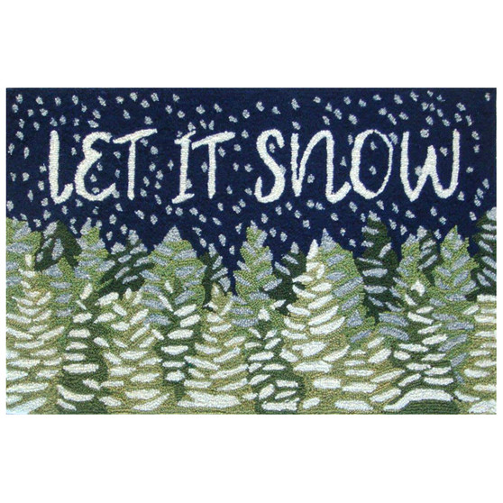Liora Manne Frontporch Let It Snow Indoor/Outdoor Rug Midnight 2' x 3' "FTP23451247"