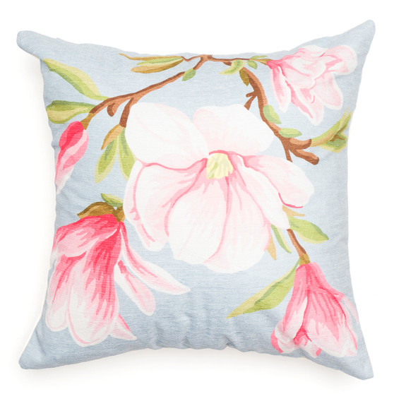 Liora Manne Illusions Magnolia Indoor/Outdoor Pillow Chambray 18" x 18" "7IL8S334393"
