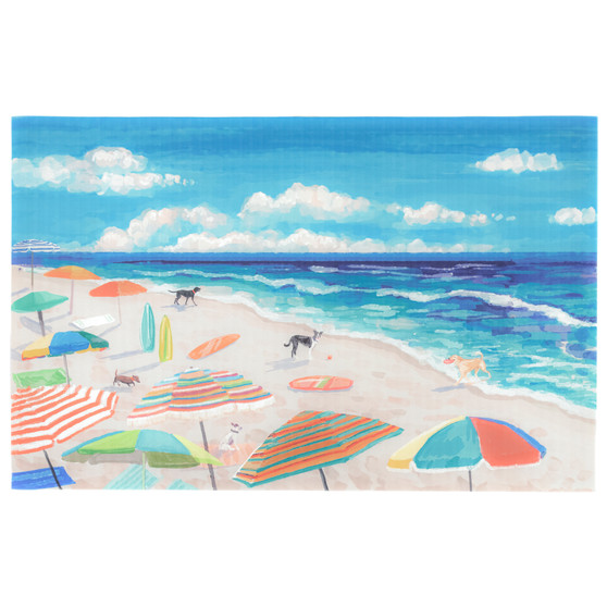 Liora Manne Illusions Dog Beach Indoor/Outdoor Mat Ocean 4'10" x 7'6" "ILU58330904"