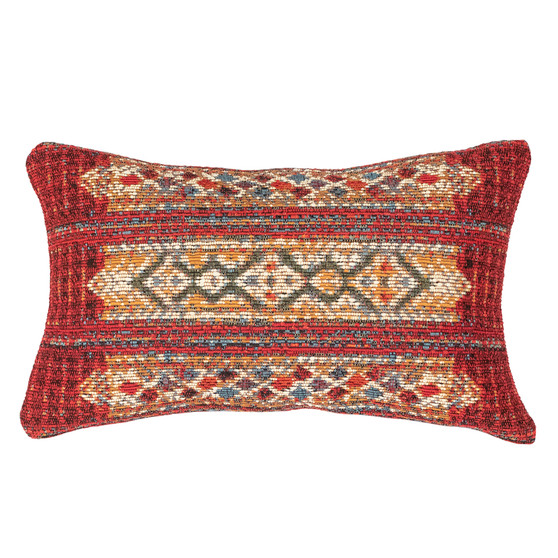 Liora Manne Marina Tribal Stripe Indoor/Outdoor Pillow Red 12" x 18" "7MR5S805724"