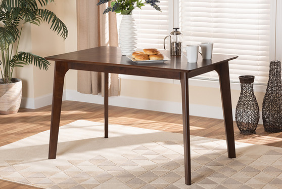 "BW19-02T-Cappuccino-47-IN-DT" Baxton Studio Seneca Modern and Contemporary Dark Brown Finished Wood Dining Table
