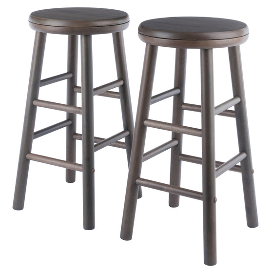 Shelby 2-Piece Swivel Seat Counter Stool Set, Oyster Gray "16728"