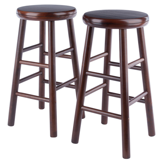 Shelby 2-Piece Swivel Seat Counter Stool Set, Walnut "94728"