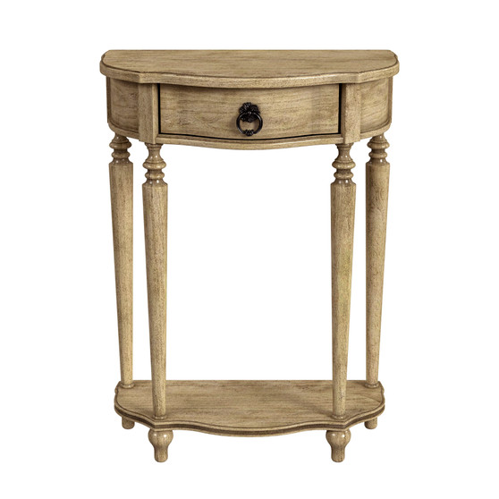 "2101424" Ashby Demilune Console Table With Storage, Beige