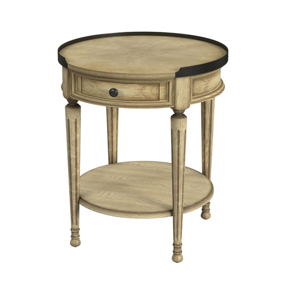 "2311424" Sampson Side Table With Storage, Beige