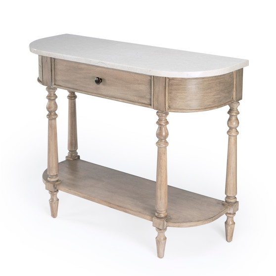 "5517415" Danielle Marble Console Table, Light Brown