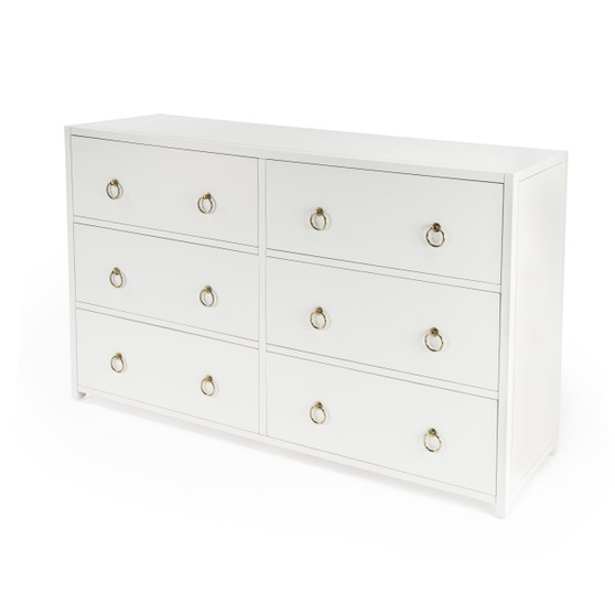 "5525304" Lark 6 Drawer Dresser, White