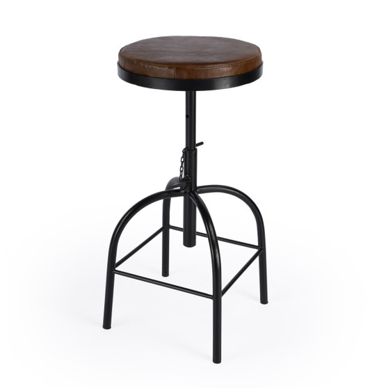 "5617344" Clyde Leather 25" Adjustable Bar Stool, Brown