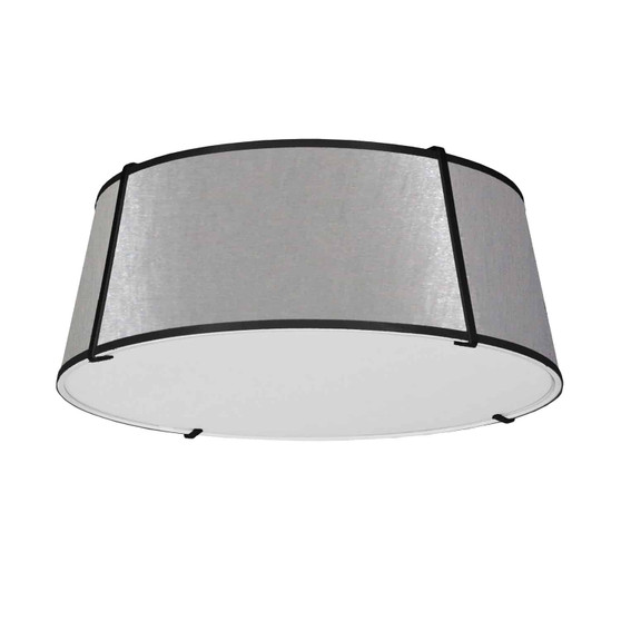 4 Light Trapezoid Flush Mount Black/Grey Shade With 790 Diffuser "TRA-224FH-BK-GRY"