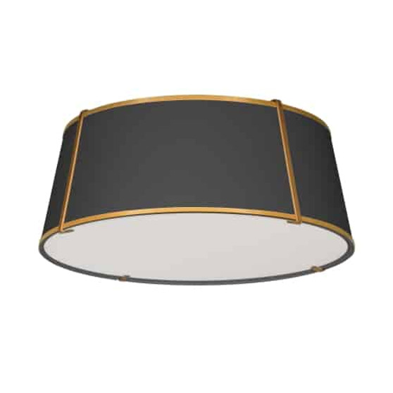 4 Light Trapezoid Flush Mount Gold/Black Shade With 790 Diffuser "TRA-224FH-GLD-BK"