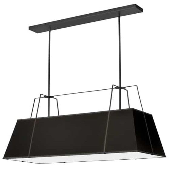4 Light Horizontal Chandelier Black Shade With 790 Diffuser "TRA-444HC-BK"