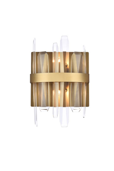 Serena 8 Inch Crystal Bath Sconce In Satin Gold "2200W8SG"