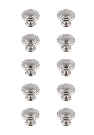 Minu 1.3" Diameter Brushed Nickel Mushroom Knob Multipack (Set Of 10) "KB2006-NK-10PK"