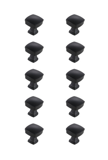 Irvin 1.3" Matte Black Square Knob Multipack (Set Of 10) "KB2022-MB-10PK"