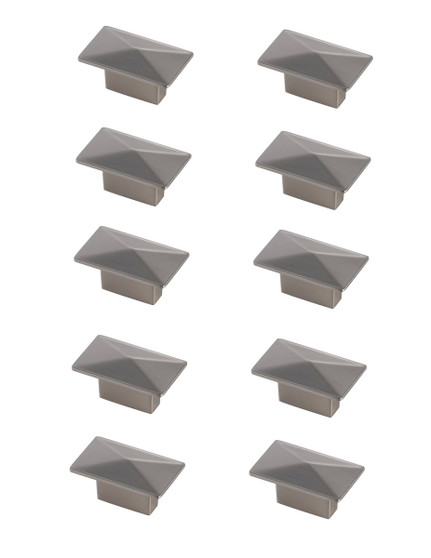 Perry 2" Brushed Nickel Rectangle Knob Multipack (Set Of 10) "KB2026-NK-10PK"
