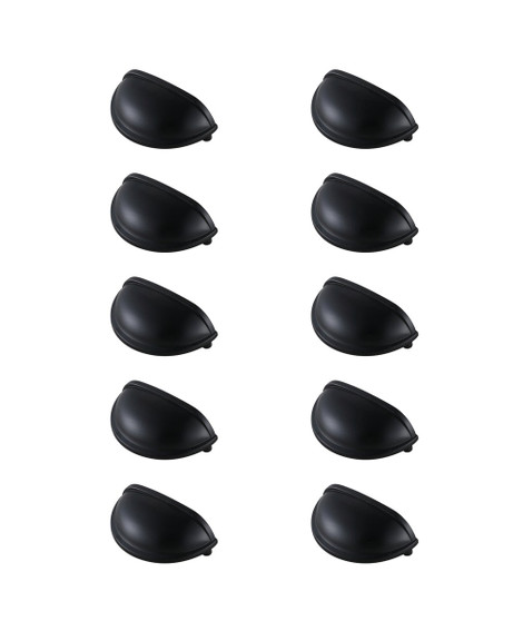 Atticus 3" Center To Center Matte Black Cup Bar Pull Multipack (Set Of 10) "PL3002-MB-10PK"