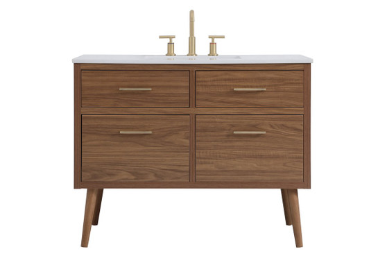 42 Inch Bathroom Vanity In Walnut Brown "VF41042WB"