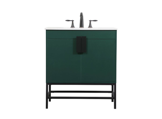 30 Inch Single Bathroom Vanity In Green "VF48830MGN"