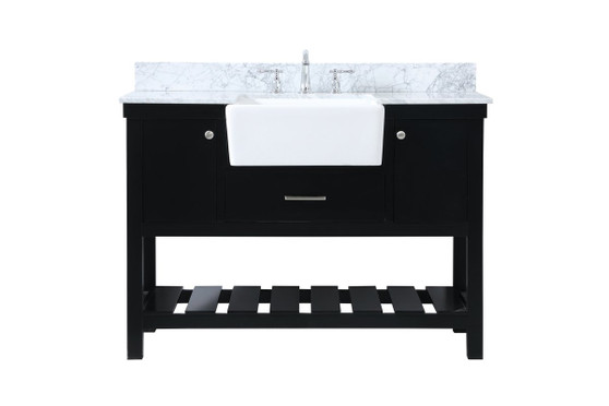 48 Inch Single Bathroom Vanity In Black With Backsplash "VF60148BK-BS"