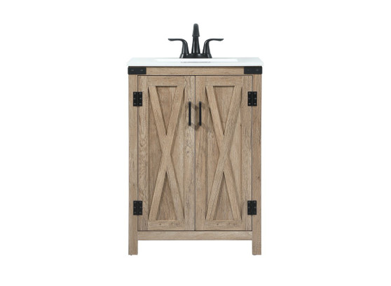 24 Inch Single Bathroom Vanity In Natural Oak "VF90224NT"