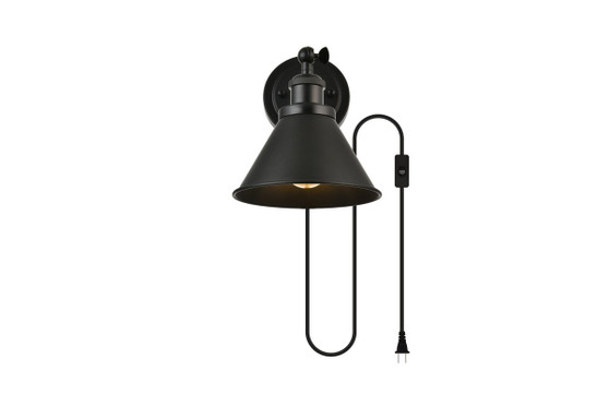 Blaise 1 Light Black Plug In Wall Sconce "LD7329W7BLK"