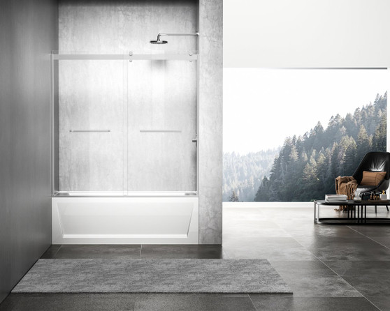 Frameless Tub Door 60 X 60 Polished Chrome "TD222-6060PCH"