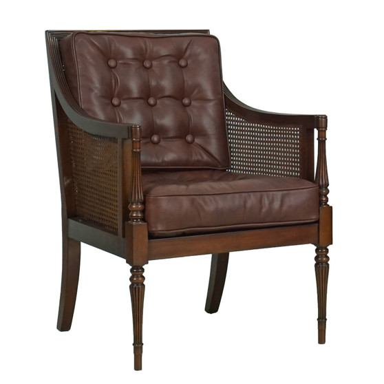 Easy Chair Mahogany With Leather "33173ZMLSC/BR"
